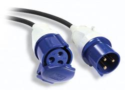 1-phase cable, 32A, 10m, blue, Marked Red