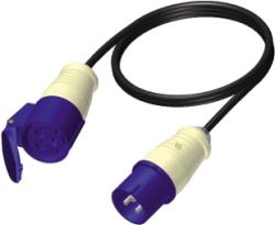 1-phase cable, 16A  5 m, blue, Marked White