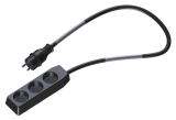 Schuko Cable 10 A  0,5 m, 3-way splitt "groda", REV