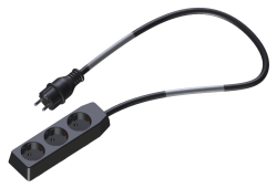 Schuko Cable 10 A  0,5 m, 3-way splitt 