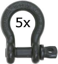 Schackel Kit, 5x 3,25  ton, Black