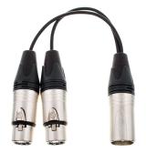 Cable, Y-splitt, XLR3, 1x Male to 2x Female